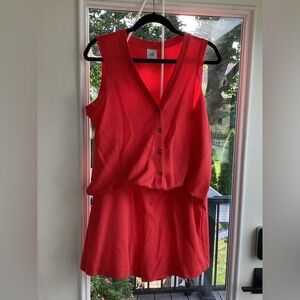 CAbi Hibiscus Romper medium worn once